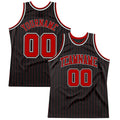 Custom Black & Red Pinstripe Basketball Jersey
