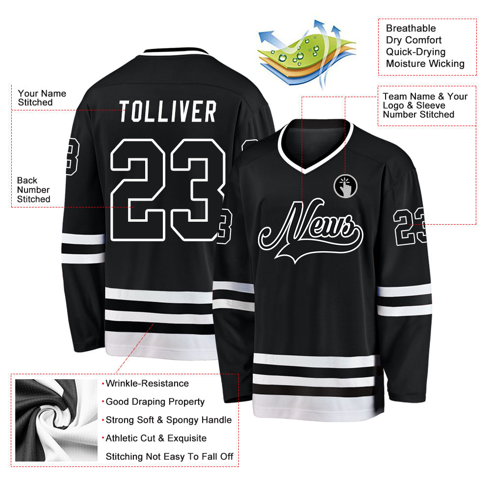 Custom Black & White Hockey Jersey