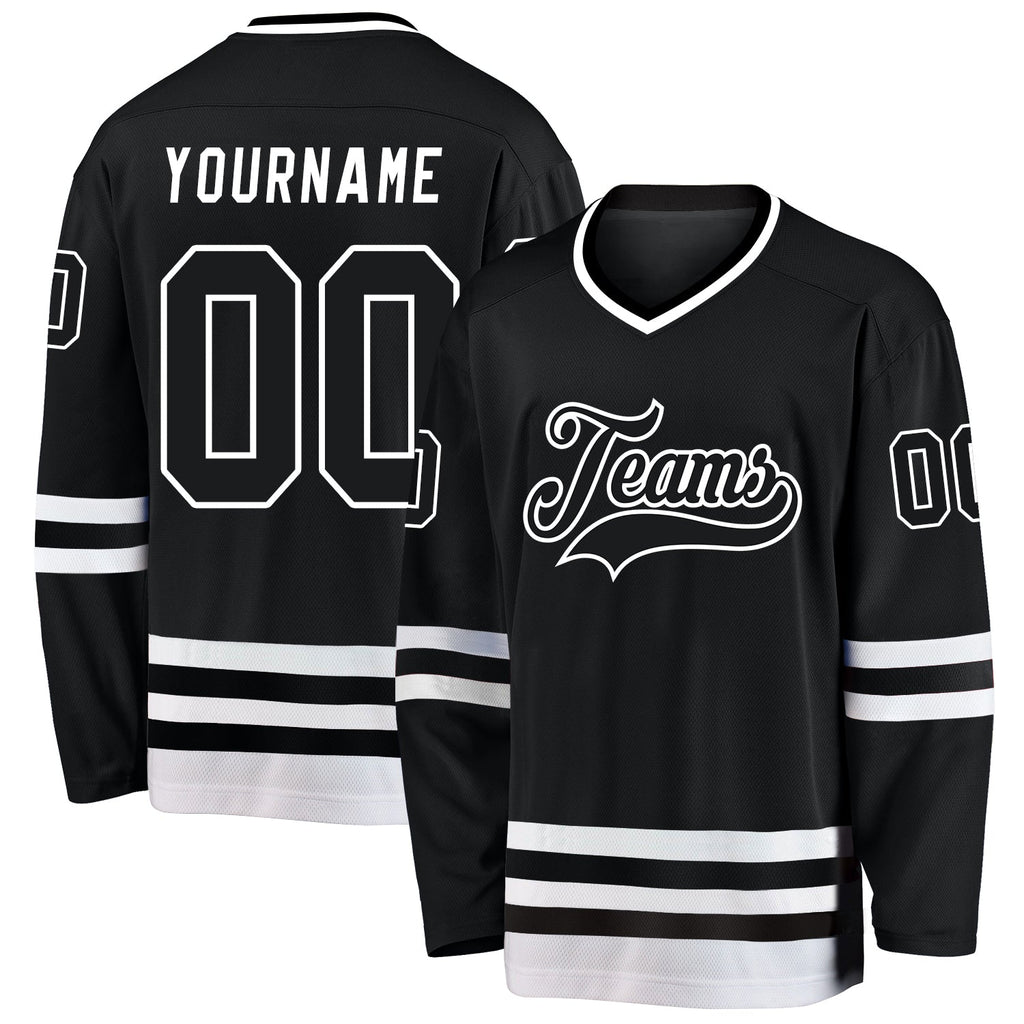 Custom Black & White Hockey Jersey