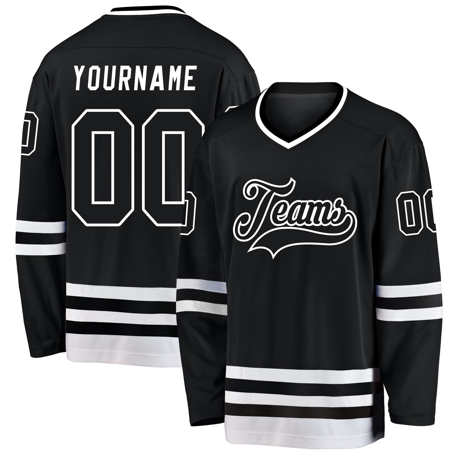 Custom Black & White Hockey Jersey