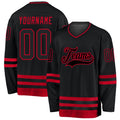 Custom Black & Red Hockey Jersey