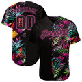 Custom Tropical Palm Leaves Baseball Jersey - Front