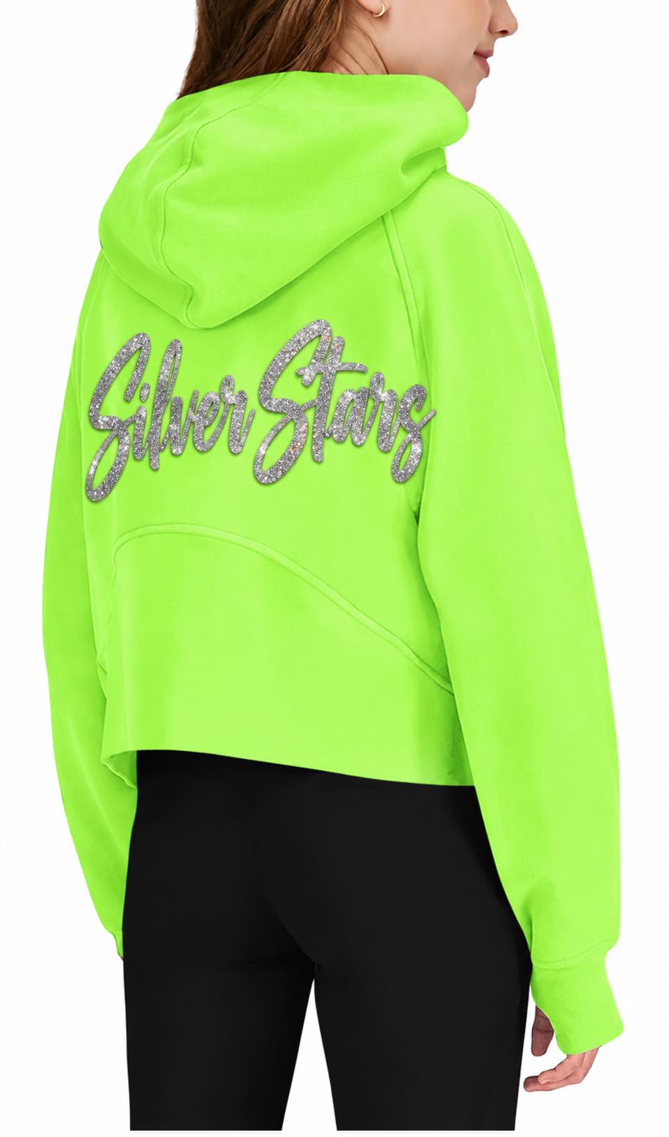 Silver Stars Glitter Puff Pullover