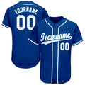 Custom Royal White-Light Blue Baseball Jersey - Front