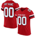 Custom Red, White & Black Mesh Football Jersey